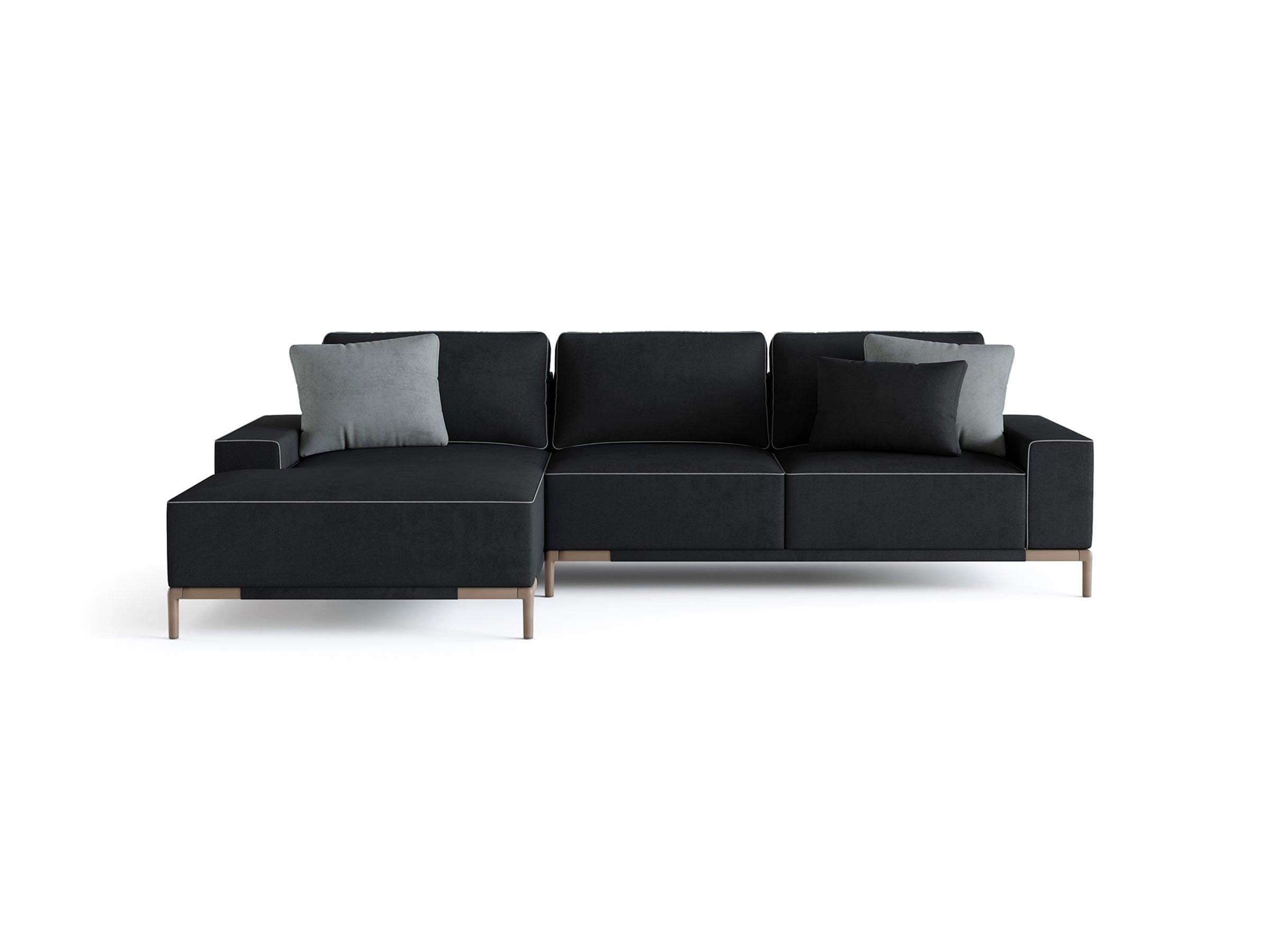 Black l store shape sofa