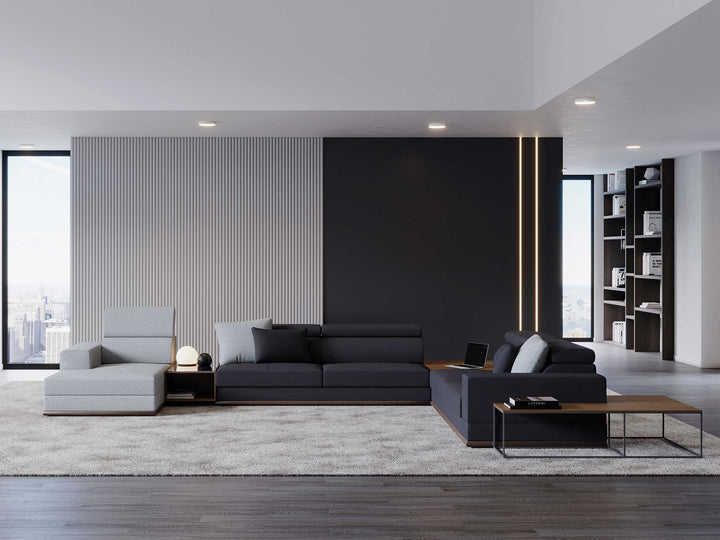 Met 7-zits hoekbank met chaise longue