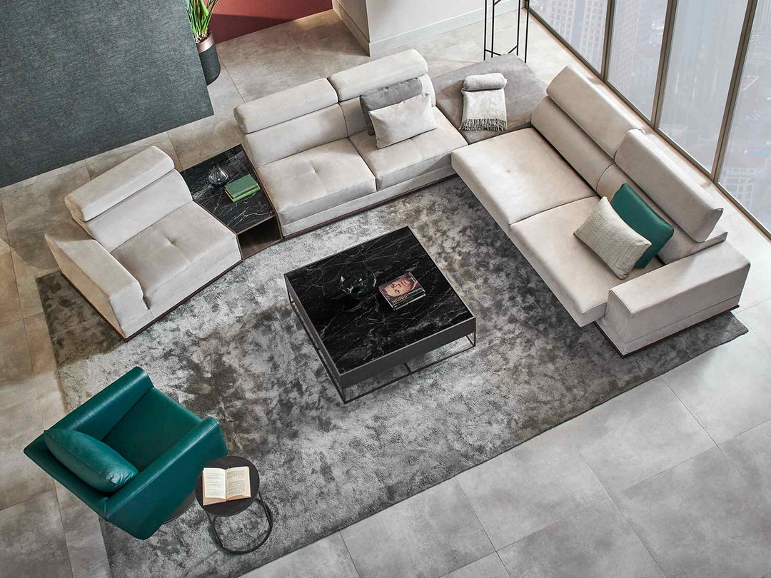Met 7-zits hoekbank met chaise longue