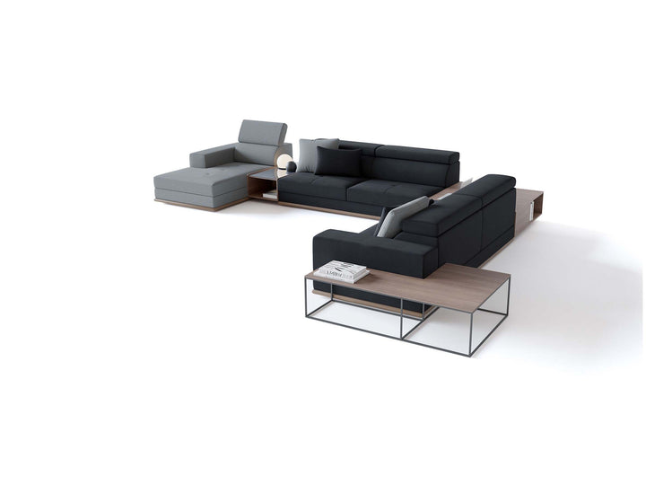 Met 7-zits hoekbank met chaise longue