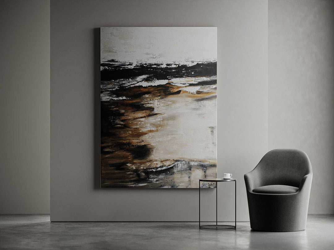 Zandige kunst aan de muur
