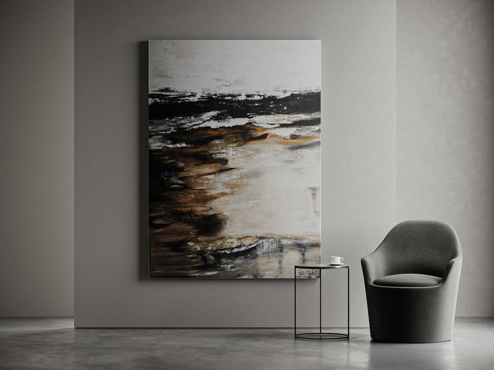 Zandige kunst aan de muur