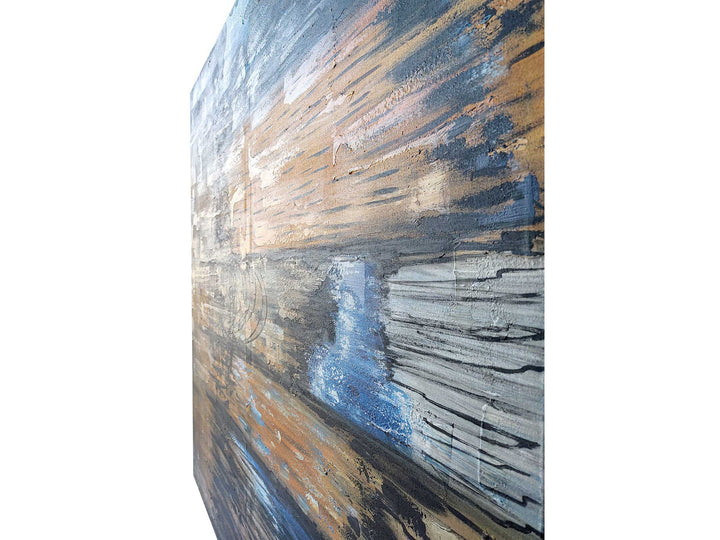 Verticale wanddecoratie met gele golf