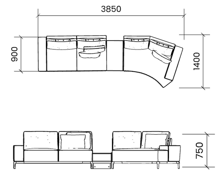 Gola Sofa set with Moon corner