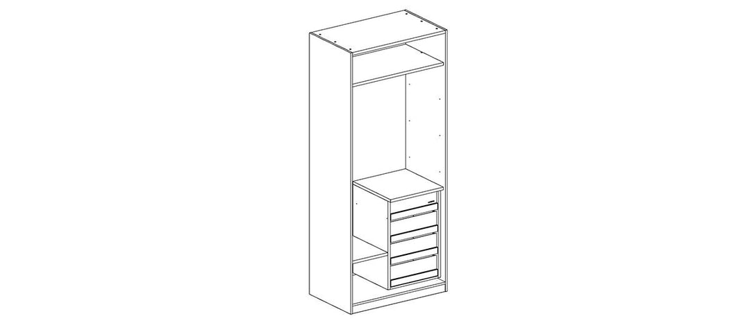 FERMA Wooden Door Wardrobe – 100 cm