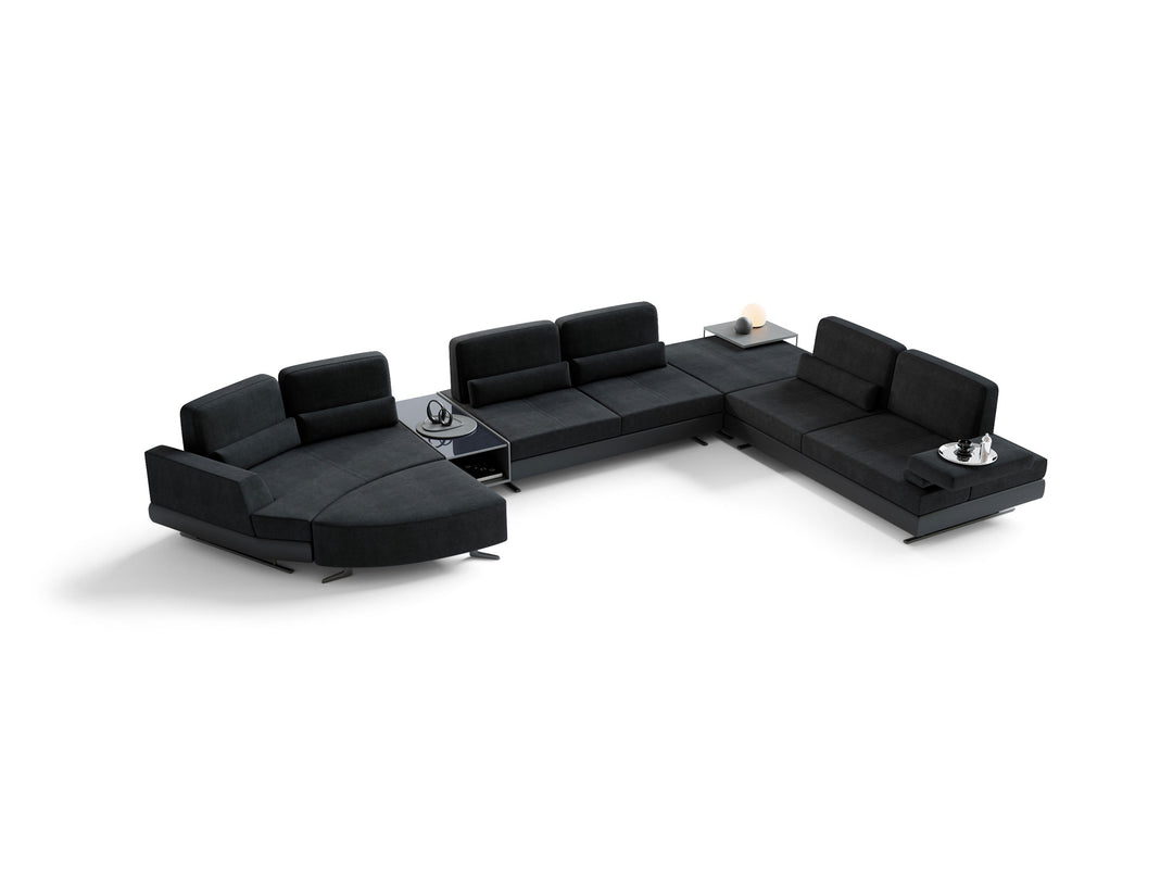 Mony Moon Wide Corner Sofa with Table and Pouf