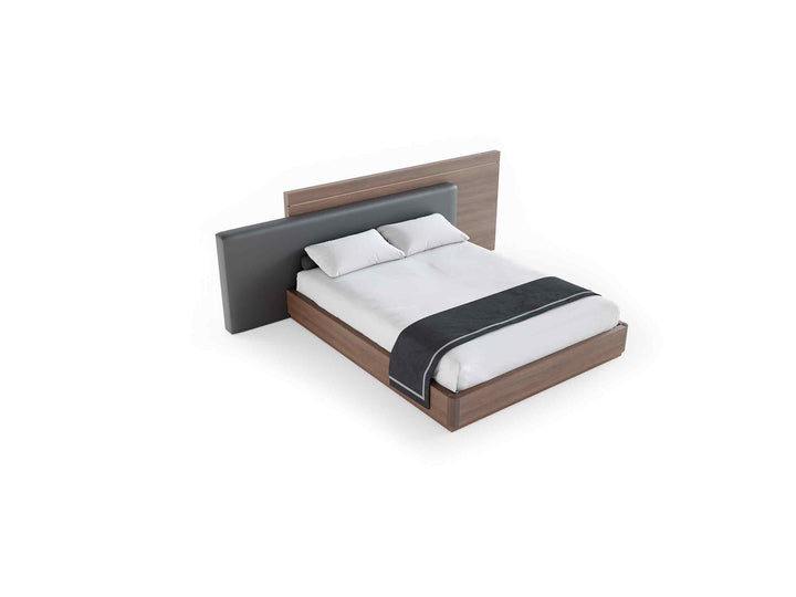 Double Bed - Flat Headboard and Wood Bedframe