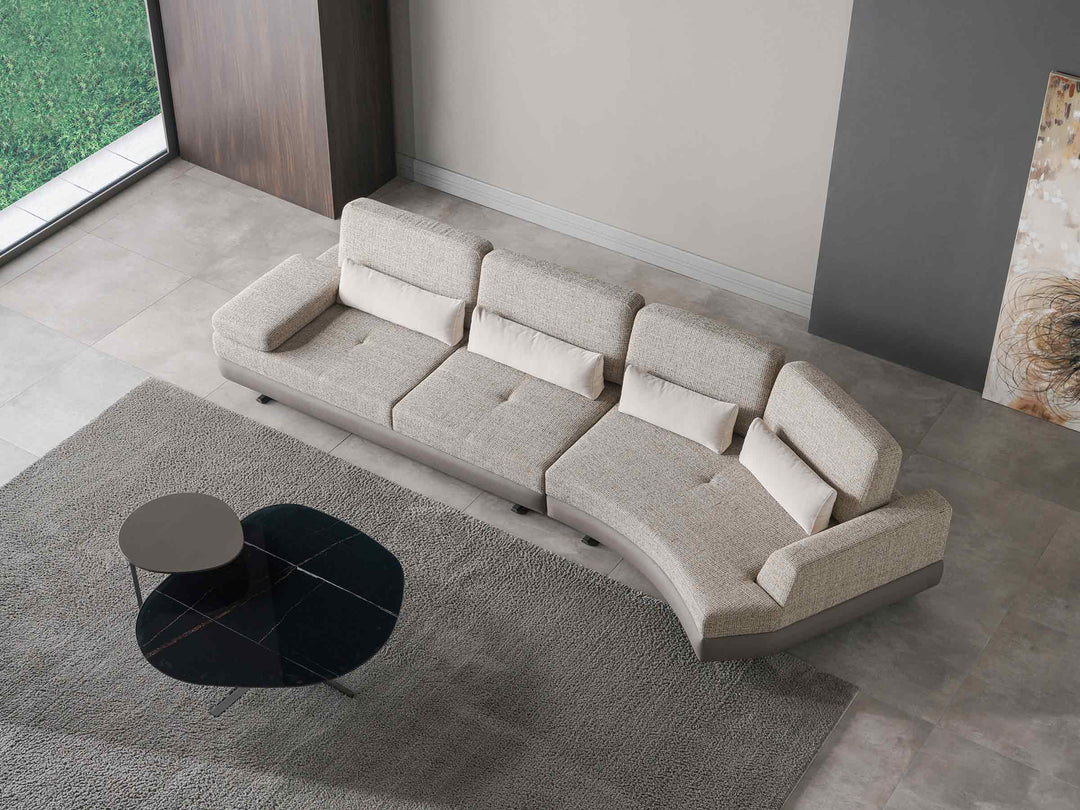 Mony Moon Wide Corner Sofa with Table and Pouf